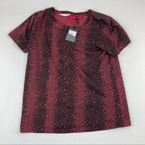 Philanthropy BFF Tee Womens Small Red Ghost Snake Bordeaux Harlow